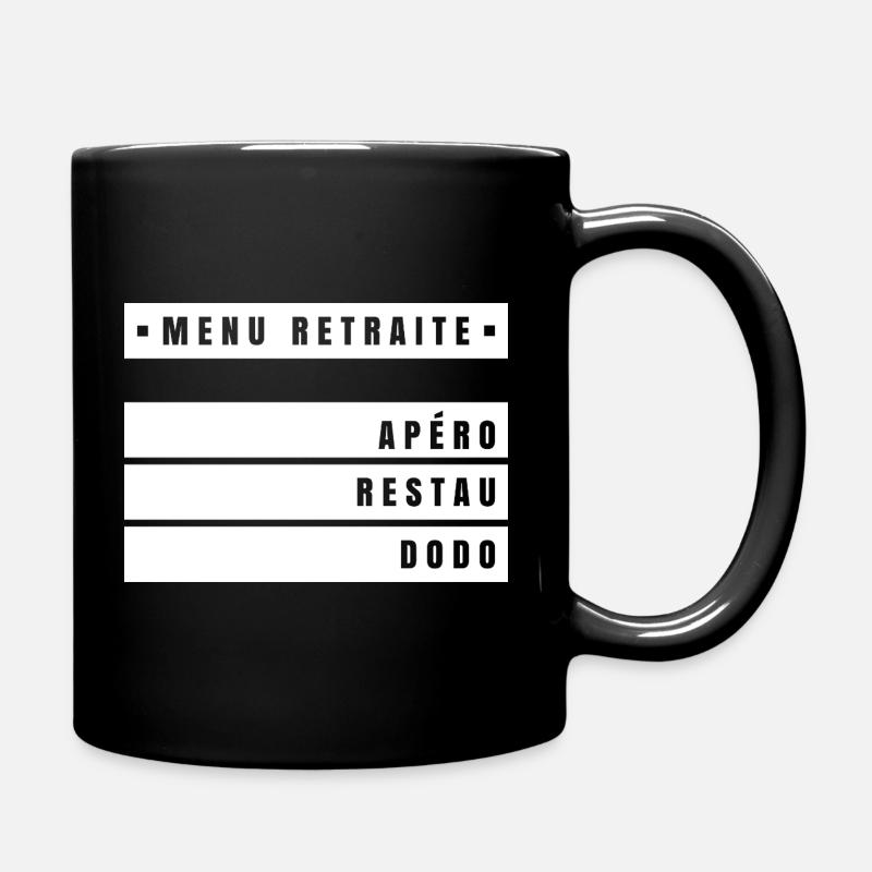 Menu Retraite (bandeau blanc) - Mug uni - noir