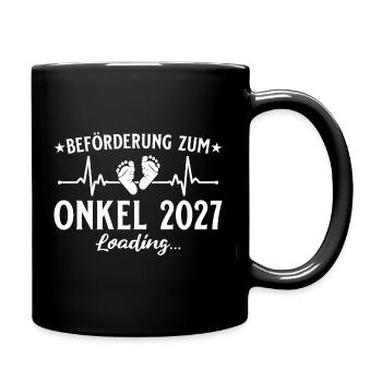 Beförderung zum Onkel 2027 Loading Geschenk - Tasse einfarbig - Schwarz - Rechts