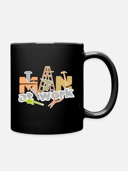 Man_at_work - Full Colour Mug - black