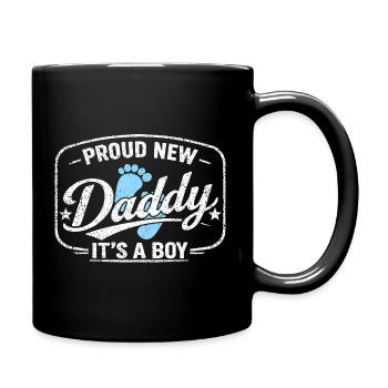 Père et père en attente, fils biologique garçon - Mug uni - noir - Droite