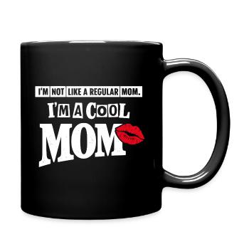 Cool Mom Shirt – Funny Kiss Mothers Day Gift - Full Colour Mug - black - Right