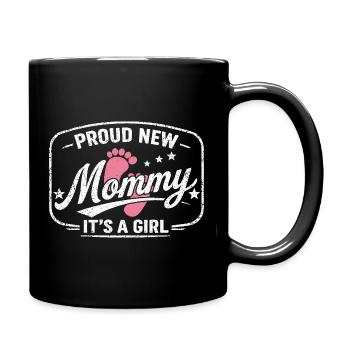 Expectant Mom & Mother, Birth Daughter Girl - Full Colour Mug - black - Right
