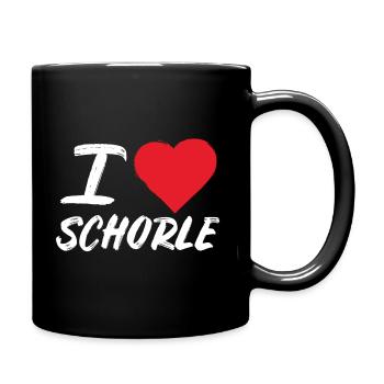 I Love Schorle – Pfälzer Weinschorle & Heimatliebe - Tasse einfarbig - Schwarz - Rechts