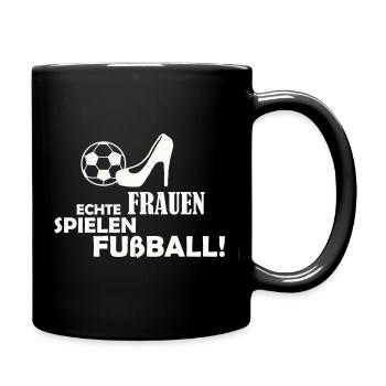 Frauen Spielen Fußball Logo - Tasse einfarbig - Schwarz - Rechts