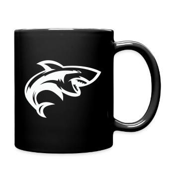 Stilisierter Hai-Kopf - Tasse einfarbig - Schwarz - Rechts
