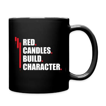 Red candles build character Stock market trader - Full Colour Mug - black - Right