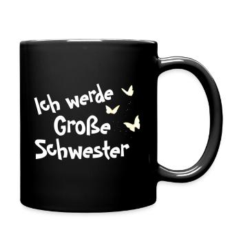 Ich werde Große Schwester - Tasse einfarbig - Schwarz - Rechts