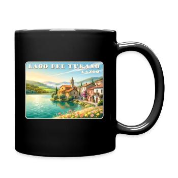 Lago del Turano - Tasse einfarbig - Schwarz - Rechts