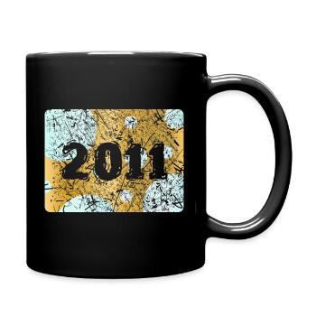 Zahl 2011 - Tasse einfarbig - Schwarz - Rechts