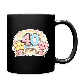 40 Still Cute – Kawaii Jubel - Tasse einfarbig - Schwarz - Rechts