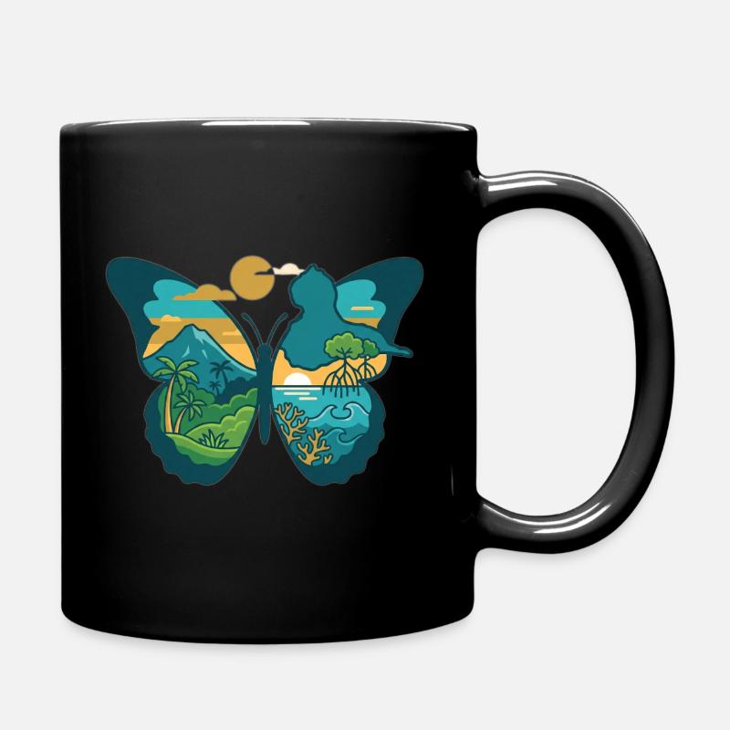 Papillon Paysages Intérieurs - Mug uni - noir