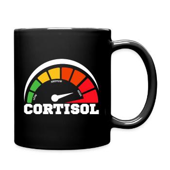 Funny Low cortisol Hilarious Stress Free Cortisol - Full Colour Mug - black - Right