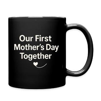 First Mother's Day Mom Baby Gift Idea Family - Full Colour Mug - black - Right