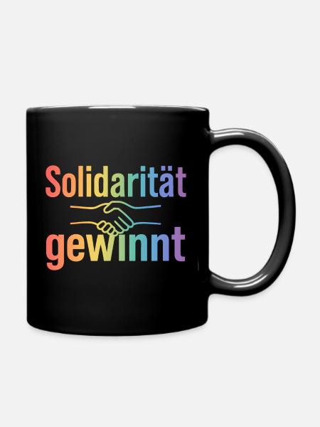 Solidarität Geschenk für Damen & Herren - Tasse einfarbig - Schwarz