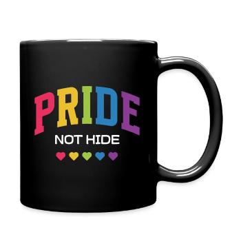 LGBTQ Pride Month - Pride Not Hide - Full Colour Mug - black - Right