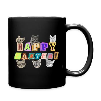 Joyeux chats de Pâques - Mug uni - noir - Droite