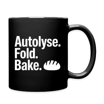 Autolyse Fold Backe Bread Kunst - Tasse einfarbig - Schwarz - Rechts