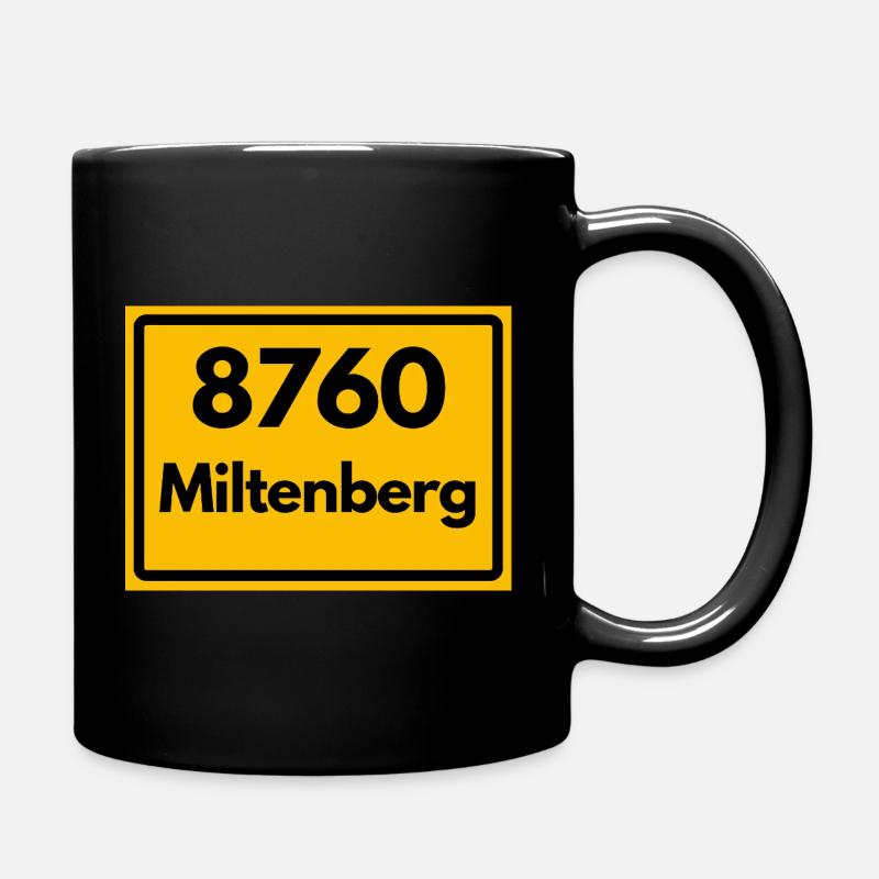 OLD POSTCODE ZIP CODE RETRO 8760 MILTENBERG HEIMAT - Full Colour Mug - black
