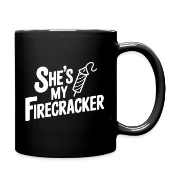 She's My Firecracker - Full Colour Mug - black - Right