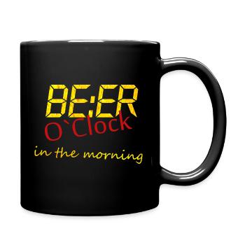 Beer O’Clock Morning  - Tasse einfarbig - Schwarz - Rechts