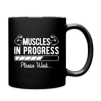 Powerlifting Bodybuilder Muscles In Progress Gym - Full Colour Mug - black - Right