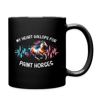 Paint Horse Heart Line Horse - Full Colour Mug - black - Right