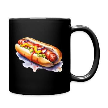 Hot Dog Street Art Illustration - Full Colour Mug - black - Right