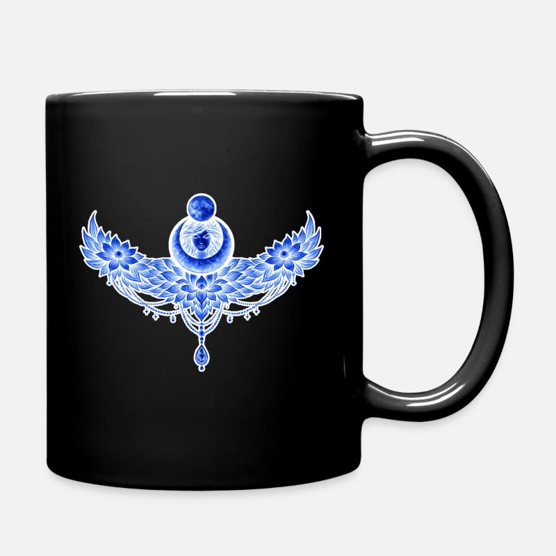 Blue winged moon - Full Colour Mug - black