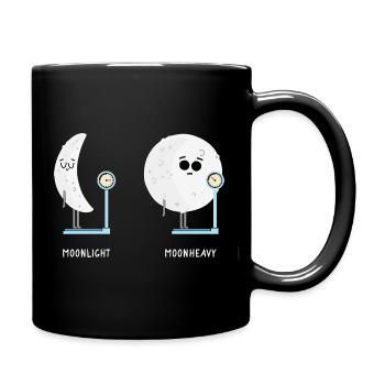 Lustige Mondphasen des Mondes Mondphasen Mondlicht - Tasse einfarbig - Schwarz - Rechts