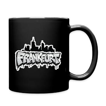 Frankfurt Skyline Graffiti - Tasse einfarbig - Schwarz - Rechts