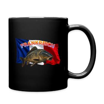 Karpfen Angeln Frankreich - Angeldesign - Tasse einfarbig - Schwarz - Rechts