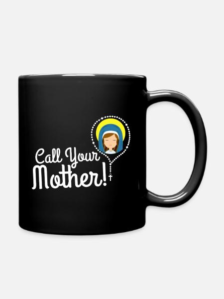 Call Your Mother Illustration Tee - Full Colour Mug - black