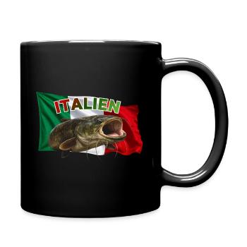 Wels Angeln Italien - Po Monster - Tasse einfarbig - Schwarz - Rechts