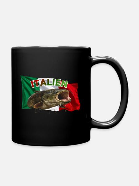 Wels Angeln Italien - Po Monster - Tasse einfarbig - Schwarz