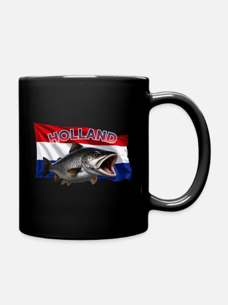 Trout Fishing Holland - Fish Motif - Full Colour Mug - black