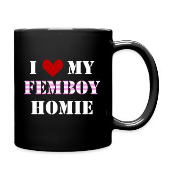 Inscription drôle mon pote Femboy - Mug uni - noir - Droite