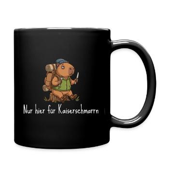 Wandern Capybara - Nur hier für Kaiserschmarrn - Tasse einfarbig - Schwarz - Rechts