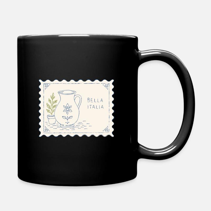 Bella Italia Ceramic Pitcher - Full Colour Mug - black