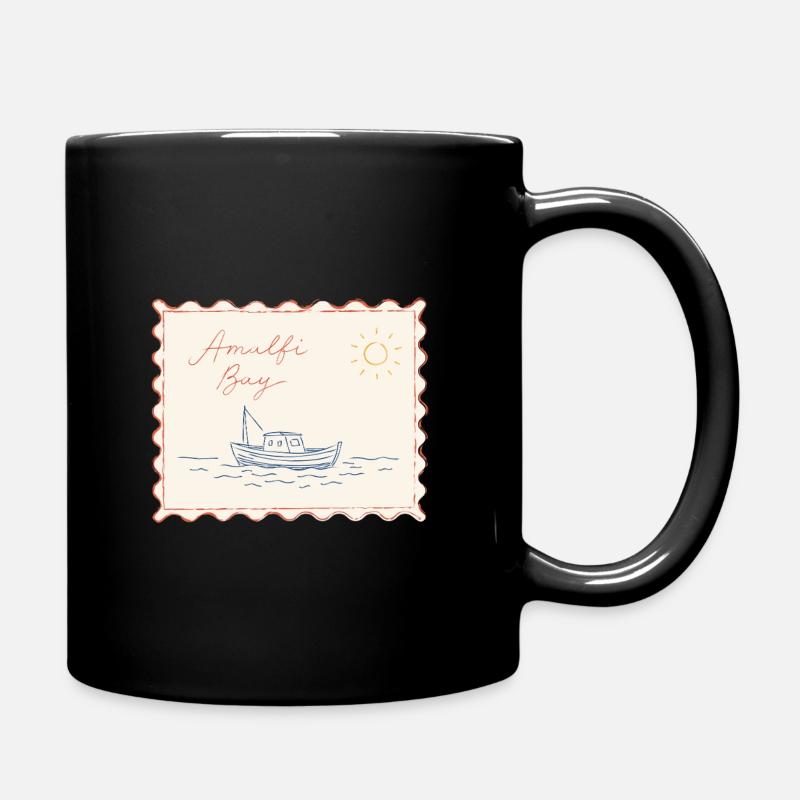 Skizze des Amalfi-Bucht-Boots - Tasse einfarbig - Schwarz