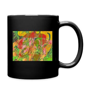 Farbwirbel Neon Abstract - Tasse einfarbig - Schwarz - Rechts