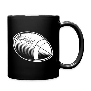 American Football Ball - Full Colour Mug - black - Right