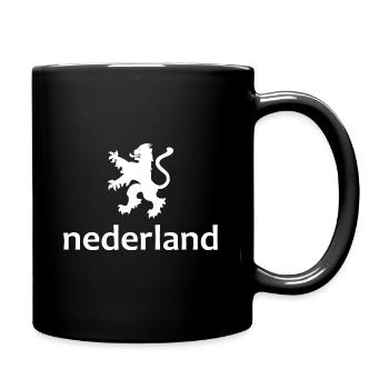 Niederlande - Nederland - Netherlands - Lion Löwe - Tasse einfarbig - Schwarz - Rechts