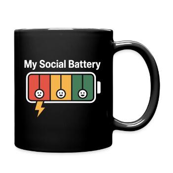 Batterie sociale Introverti Batterie morte - Mug uni - noir - Droite