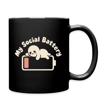 Batterie sociale Introverti Batterie morte - Mug uni - noir - Droite