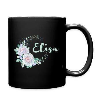 Elisa Flower Wreath - Full Colour Mug - black - Right