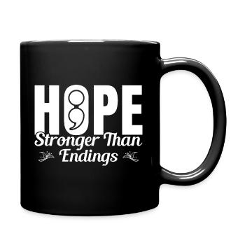 Point-virgule Espoir Plus fort Point-virgule - Mug uni - noir - Droite