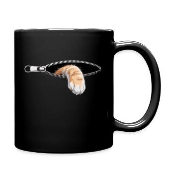 Cat Zipper Cat Mom Cat Cute Cats - Full Colour Mug - black - Right