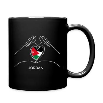 Jordan Fan Heart as Jordanian Flag - Full Colour Mug - black - Right