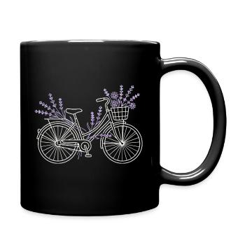 Fleurs de vélo lavande vintage - Mug uni - noir - Droite