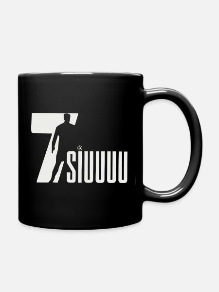 Soccer Silhouette ,Siuuuuu - Full Colour Mug - black